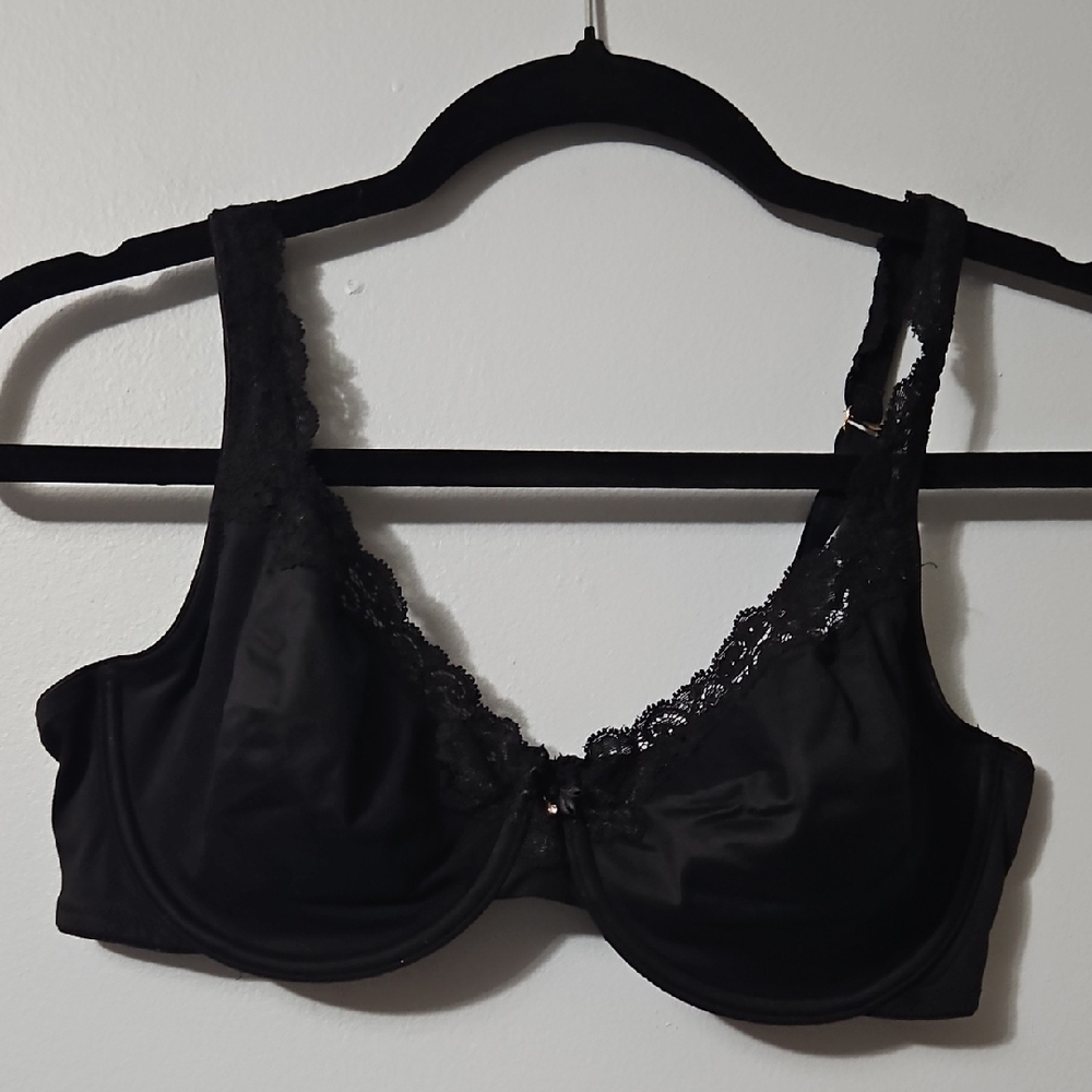 Soma Black Lace Accent Lined Underwire Bra Size 34C